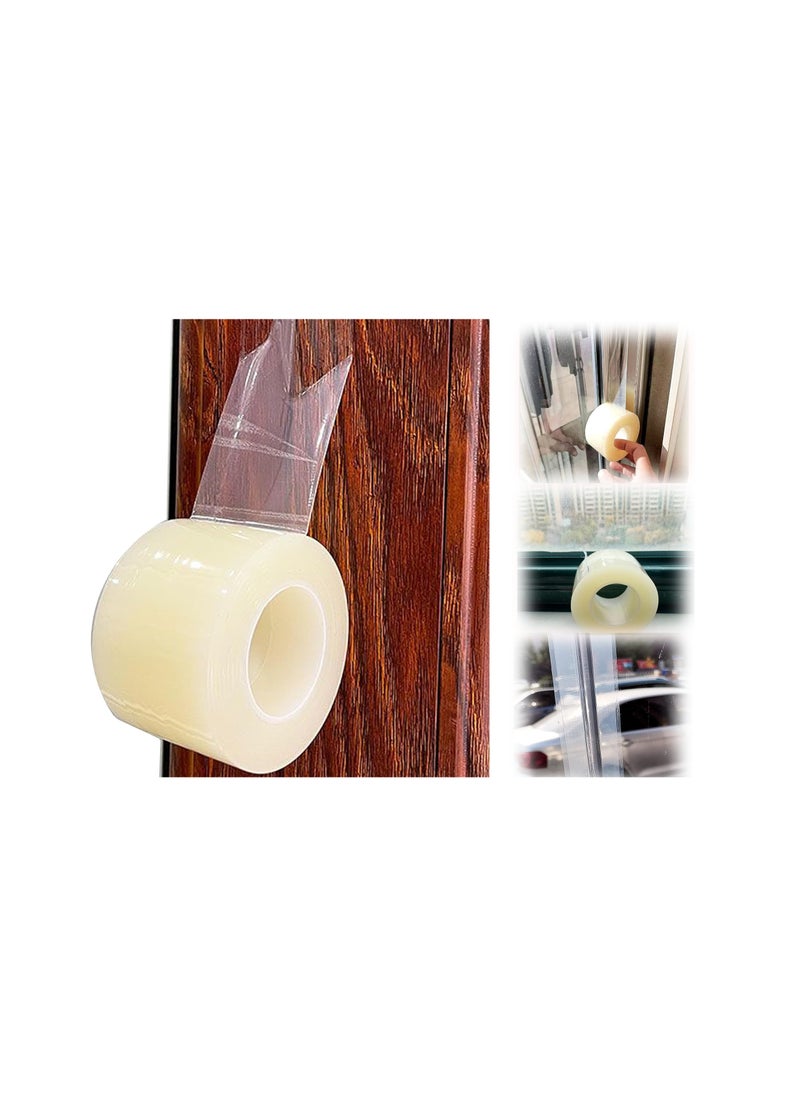 SYOSI Transparent Window Weather Sealing Tape Insulation Film Windshield Adhesive Air Leakage Gap Device Joint No Residue Clear 2Inch x 23Yards  - Image 1