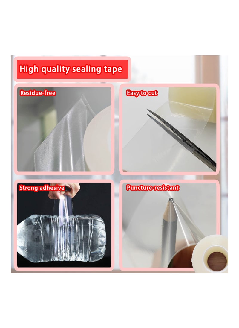 SYOSI Transparent Window Weather Sealing Tape Insulation Film Windshield Adhesive Air Leakage Gap Device Joint No Residue Clear 2Inch x 23Yards  - Image 5