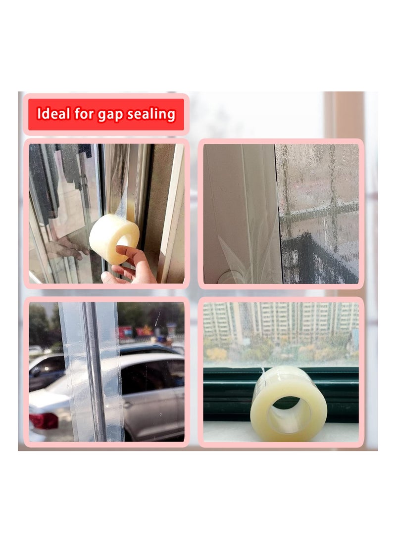 SYOSI Transparent Window Weather Sealing Tape Insulation Film Windshield Adhesive Air Leakage Gap Device Joint No Residue Clear 2Inch x 23Yards  - Image 2