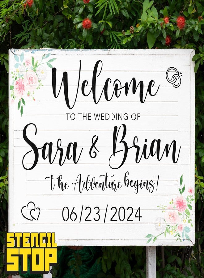 Stencil Stop Wedding Stencils Set of 6 - Reusable Stencils for Painting on Wood, Walls, Fabric & Rocks - Durable 14 Mil Mylar Plastic for DIY Crafts & Wedding Decor Projects - Image 4