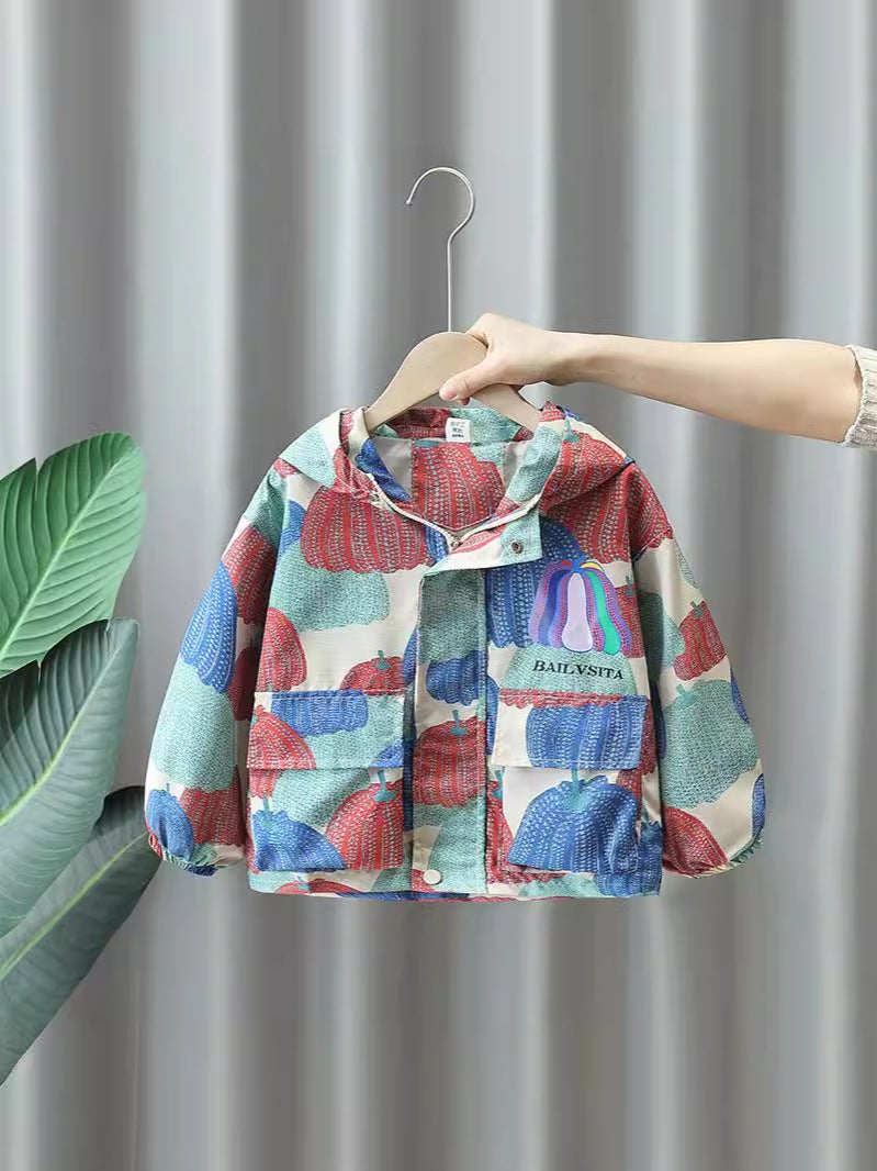 6043 Boys' Hooded Jacket Children'S Spring Clothing Top For Young Children Trendy And Eye-Catching - Image 3