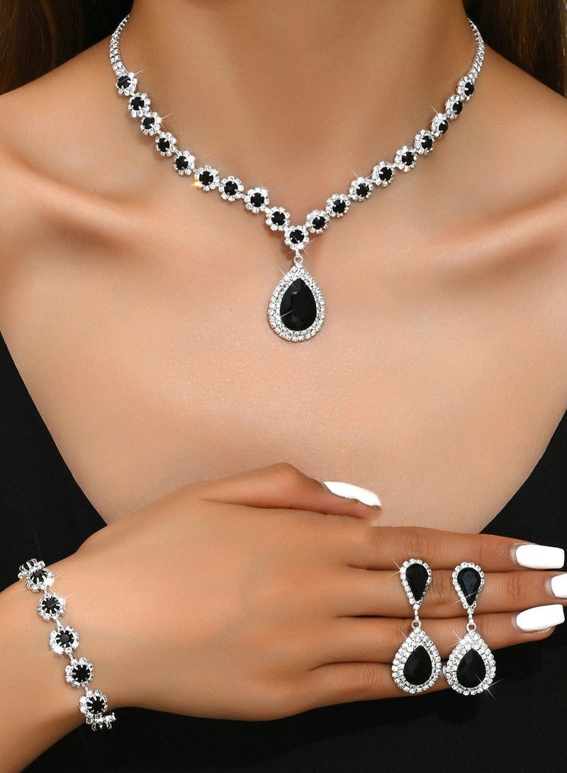 Mark Fairwhale Bridal Jewelry Set Necklace Earrings Bracelet Three Piece Set  - Image 1