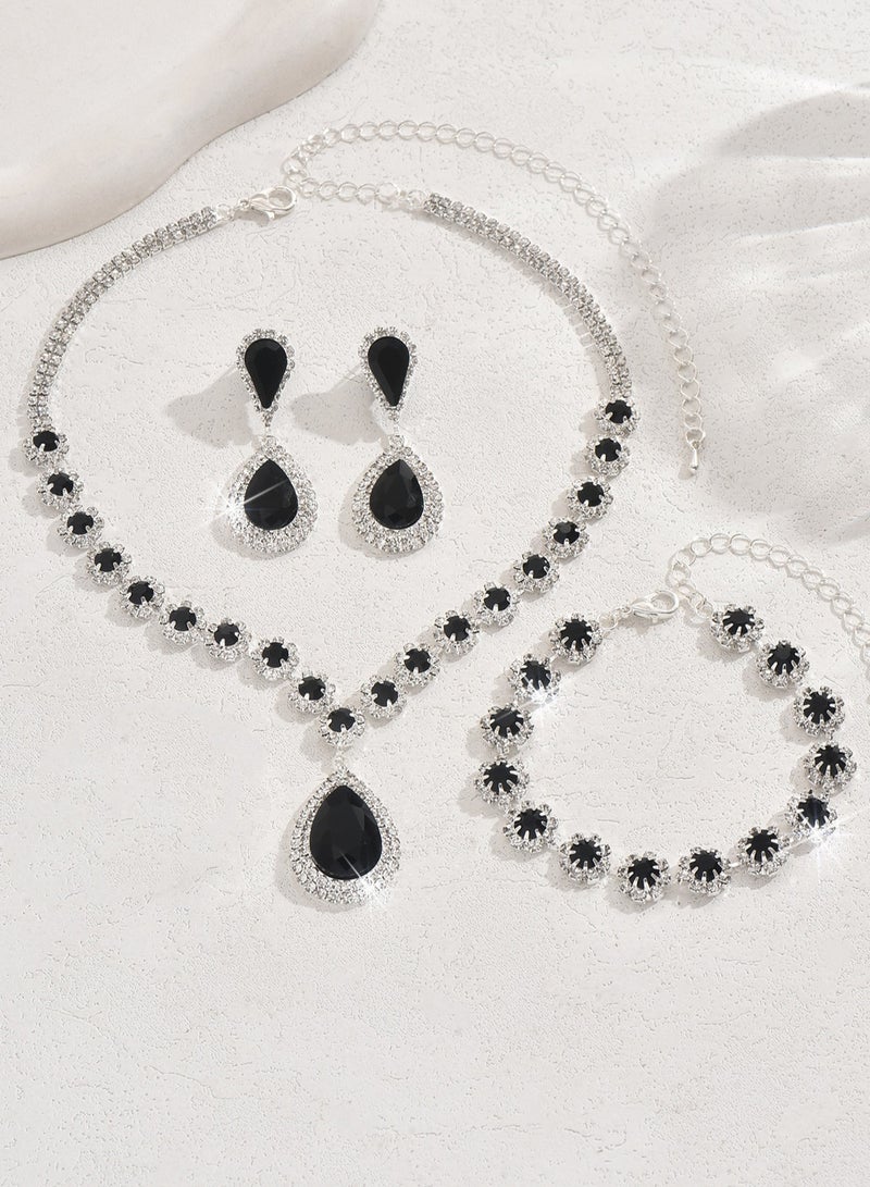 Mark Fairwhale Bridal Jewelry Set Necklace Earrings Bracelet Three Piece Set  - Image 3