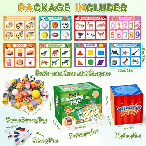Golray Sorting Toys for Toddlers with Mystery Box Educational Sorting Games with 8 Themes and 52 Matching Pieces for Preschool Home Learning Speech Therapy Toys Montessori Gift for Kids Ages 35 - Image 5