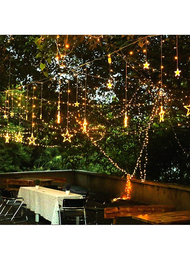 Yoawllty - Ramadan Decorations Lights, Ramadan Lights, Ramadan Fairy String LED Lights, Windows Curtain Lights for Home Inside Outside Decoration(Warm White) - Image 1