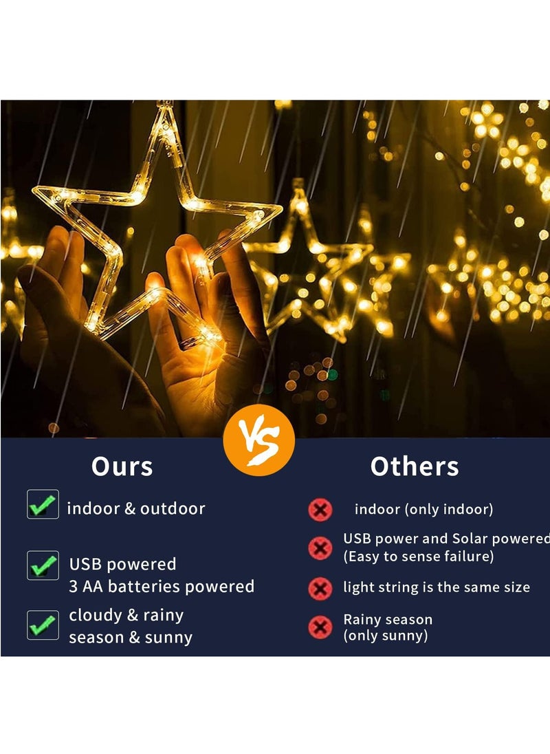 Yoawllty - Ramadan Decorations Lights, Ramadan Lights, Ramadan Fairy String LED Lights, Windows Curtain Lights for Home Inside Outside Decoration(Warm White) - Image 1