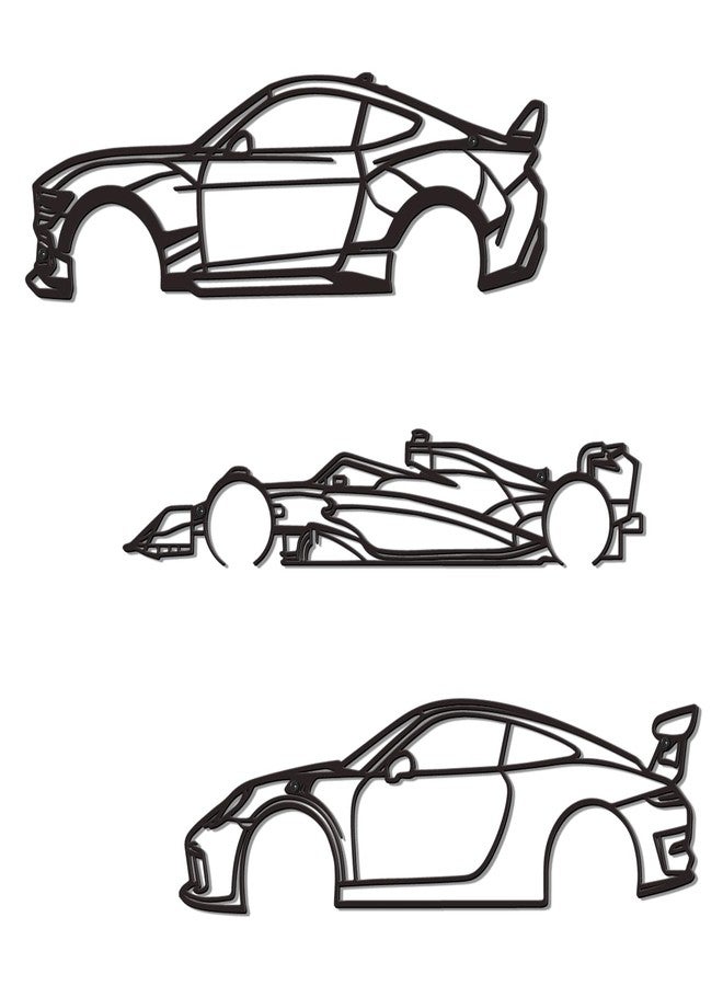 KOYILTD Race Car Metal Wall Art, Racing Silhouette Wall Hanging, Modern Car Wall Decor for Living Room, Garage, Man Cave, Teen Room, Metal Wall Art for Car Themed Home Decoration (Abundant) - Image 1