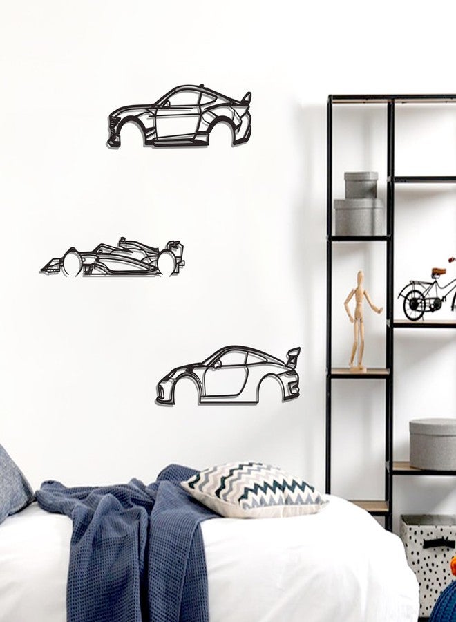 KOYILTD Race Car Metal Wall Art, Racing Silhouette Wall Hanging, Modern Car Wall Decor for Living Room, Garage, Man Cave, Teen Room, Metal Wall Art for Car Themed Home Decoration (Abundant) - Image 5