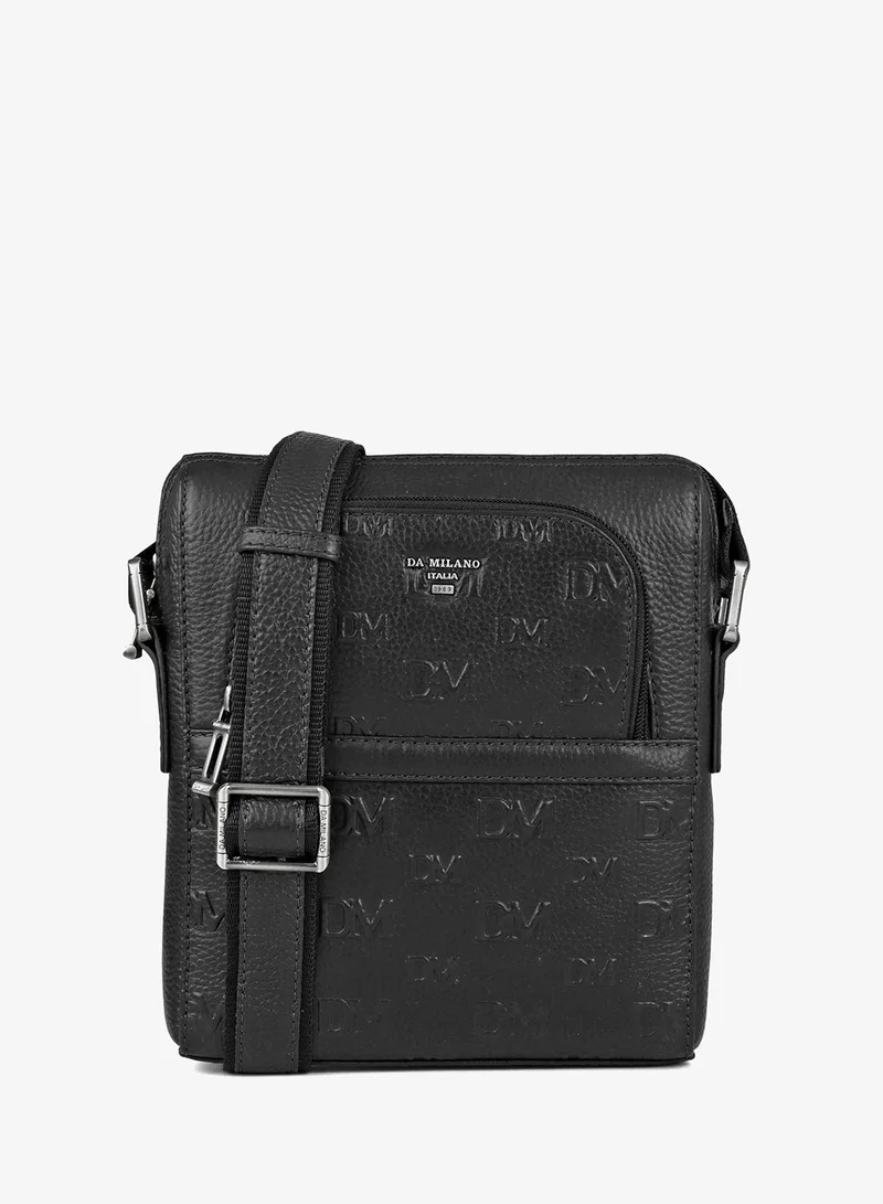 Monogram Wax Leather Men Sling - Black