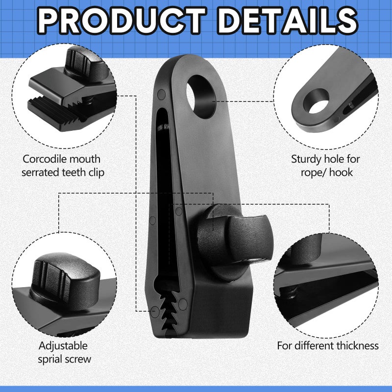 Yulejo 72 Pcs Tarp Clips Heavy Duty and Ball Bungee Cords Tarp Clamps Shark Tent Fasteners Clips Holder for Swimming Pool Cover Awnings Outdoor Camping Caravan Canopies Car - Image 3