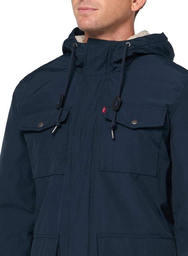 Levi's Men's Arctic Cloth Sherpa Lined Field Parka Jacket, Soft Touch Navy, M - Image 3