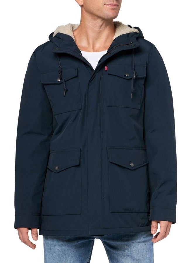 Levi's Men's Arctic Cloth Sherpa Lined Field Parka Jacket, Soft Touch Navy, M - Image 1