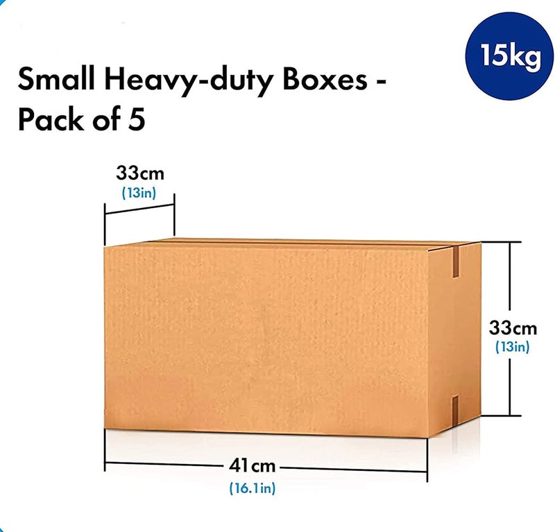 SHOWAY [5pack] Carton box, Cardboard, for moving shipping and packing Double Wall 100% Recyclable Corrugated Cardboard Moving Boxes (41x33x33cm) - Image 2