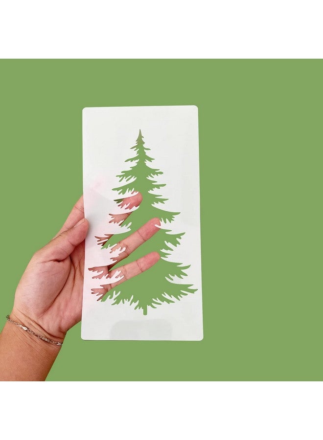 CODOHI 12 Pcs Trees Stencils Tall Fir Pine Cypress Cedar Christmas Trees Stencils For Painting Assorted Sizes Reusable Tree Templates For Window Wood Wall Canvas Holiday Decor - Image 4