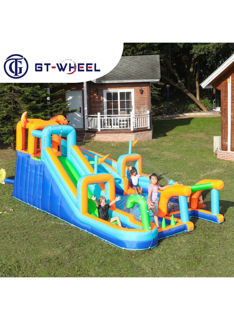 GT-Wheel Inflatable Twin Water Slide for Kids Outdoor Play Double the Fun - Image 3