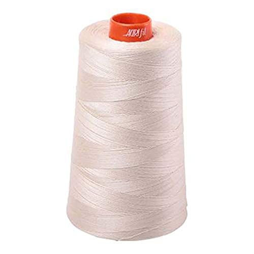 Aurifil 2310 Mako 50 Wt 100% Cotton Thread, 6,452 Yard Cone Light Beige - Image 2