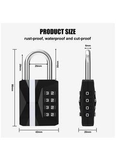 Excefore Combination Padlock, Waterproof 2 Pack Large Heavy Duty 4 Digit Padlock, Resettable Zinc Alloy High Security Password Lock Use for School Gym Locker, Shed, Gate, Fence, Hasp,Cabinet, Black  - Image 2