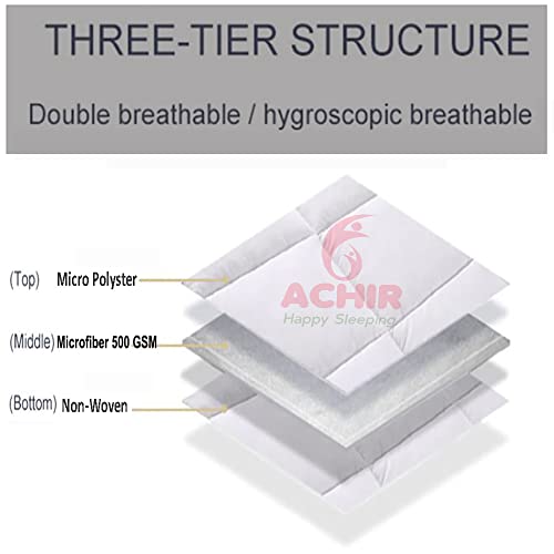 ACHIR 500 GSM Super Soft Polyester Microfiber Mattress Topper/Padding for Soft and Comfortable Sleep - White, (Small Size, 36"X72"Inch, 3Ft x 6Ft) - Image 5