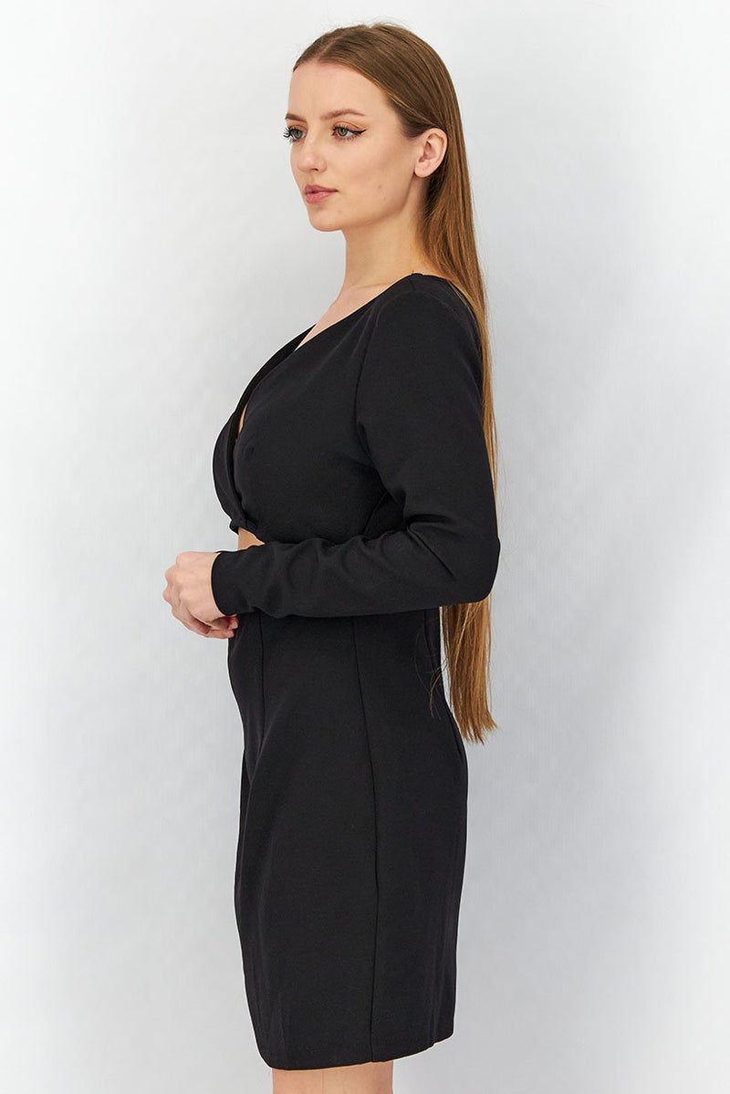 Reserved Women Cut Out Detail Bodycon Dress, Black - Image 4