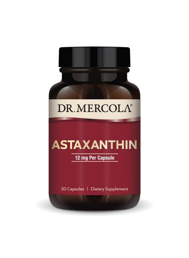 Dr. Mercola أستازانتين، 30 حصة (30 كبسولة)، مكمل غذائي، 12 ملغ لكل كبسولة، يوفر قوة مضادة للأكسدة لصحة عامة، غير معدّل وراثيًا - Image 1