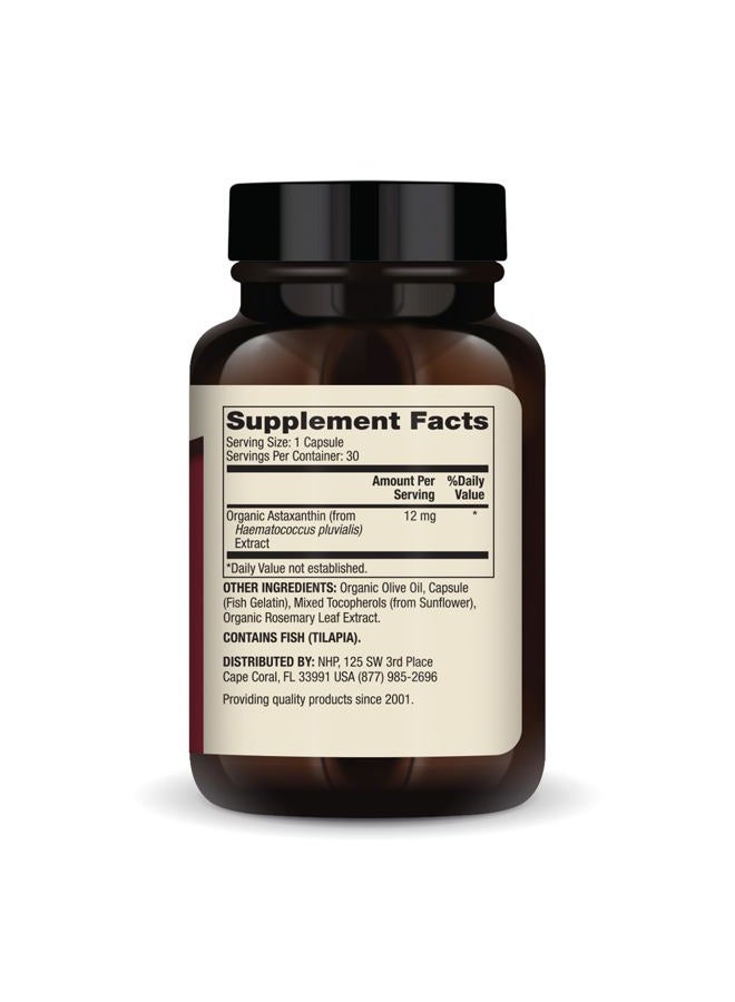 Dr. Mercola أستازانتين، 30 حصة (30 كبسولة)، مكمل غذائي، 12 ملغ لكل كبسولة، يوفر قوة مضادة للأكسدة لصحة عامة، غير معدّل وراثيًا - Image 2