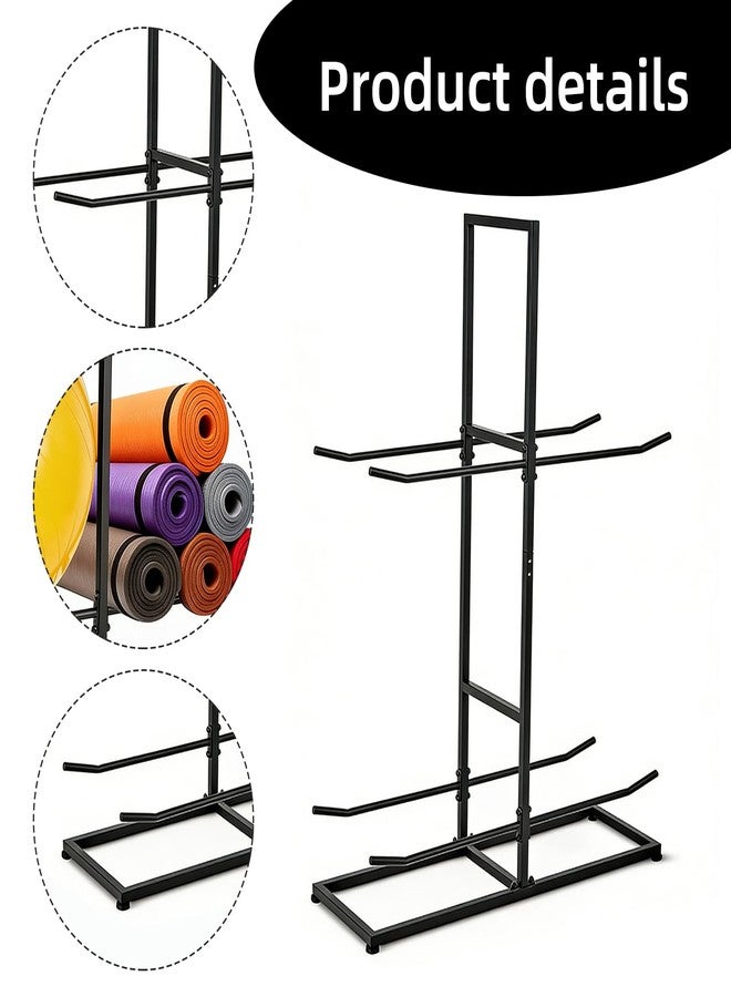 GYHPD Exercise Ball Holder, Heavy Duty Stability Ball Rack for Yoga Ball Stability Ball Yoga Mats, Space Saving Exercise Ball Storage Organizer for Home Gym, Garage and Commercial Fitness Rooms - Image 3