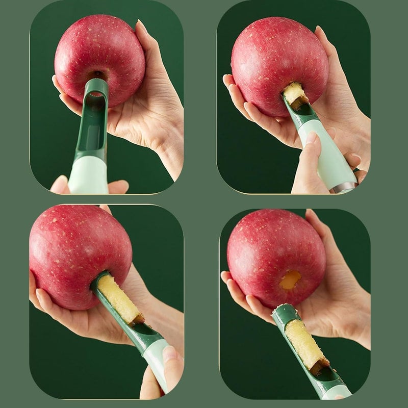 Stainless Steel Fruit & Vegetable Corer Tool Apple Core Remover Zucchini Eggplant Pepper Seed Remover Plus Potato Masher Multi-Use Kitchen Gadget (Two packs) - Image 2