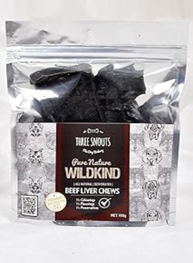 Three Snouts Pure Nature WILDKIND Beef Liver Chews 100g