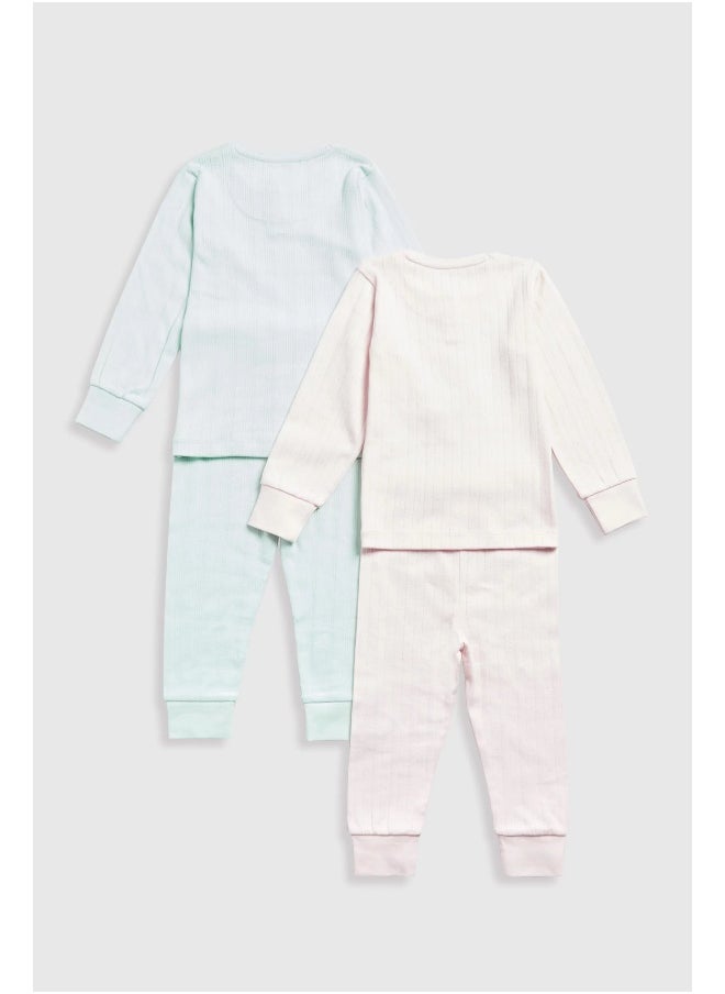 mothercare - Pointelle Pyjamas - 2 Pack - Image 1