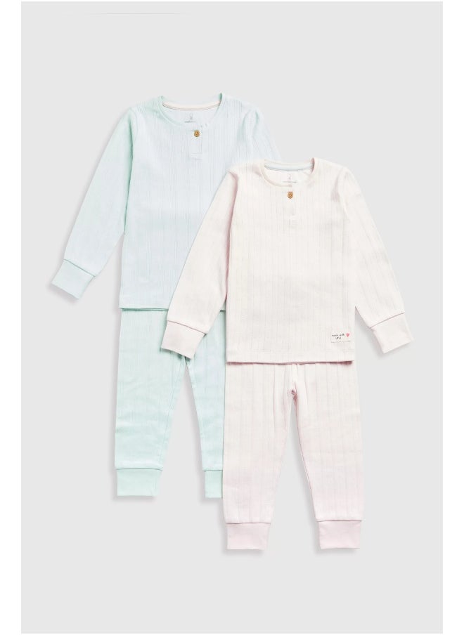 mothercare - Pointelle Pyjamas - 2 Pack - Image 1