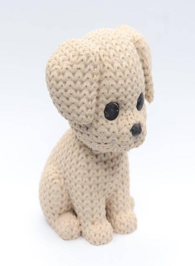 HICHISO - PUPPOO The Knitted Puppy Desk Décor | Cute Mood Booster Puppy Figurine for Office & Home | Eco-Friendly Polymer | Stress & Anxiety Relief Toy for Kids & Adults | Crochet Toy - Image 4