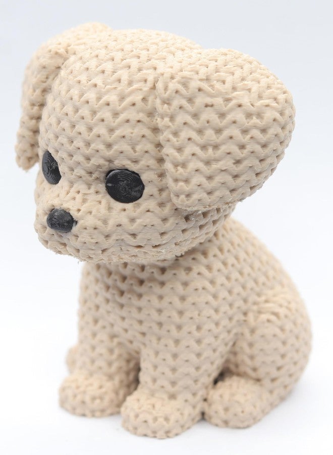 HICHISO - PUPPOO The Knitted Puppy Desk Décor | Cute Mood Booster Puppy Figurine for Office & Home | Eco-Friendly Polymer | Stress & Anxiety Relief Toy for Kids & Adults | Crochet Toy - Image 2
