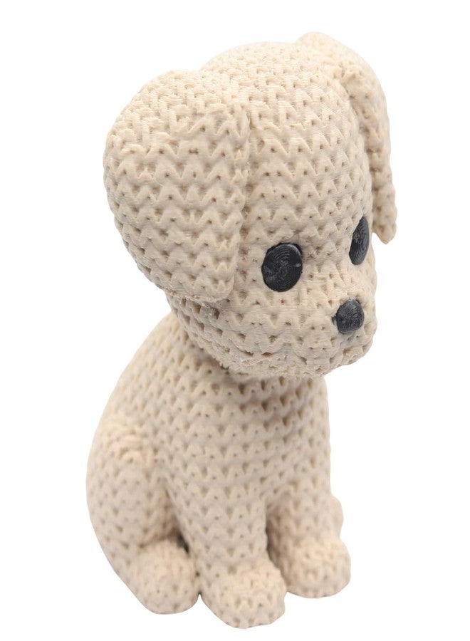 HICHISO - PUPPOO The Knitted Puppy Desk Décor | Cute Mood Booster Puppy Figurine for Office & Home | Eco-Friendly Polymer | Stress & Anxiety Relief Toy for Kids & Adults | Crochet Toy - Image 1