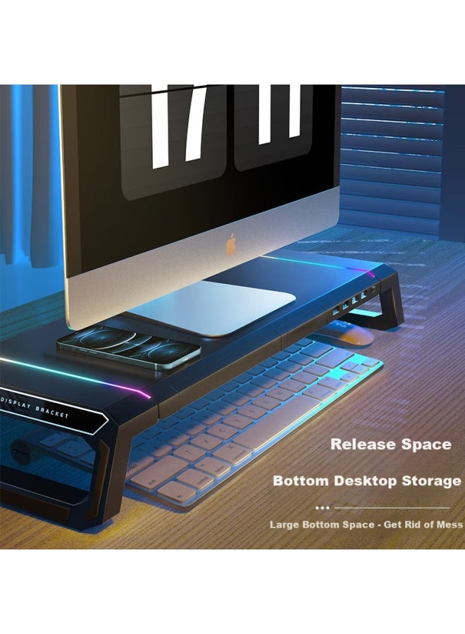 Ice Coorel T1 Computer Monitor Stand Desk Stand Laptop Stand Multi-function Storage Stand With Rgb Lights Usb3.0 Expansion - Image 4