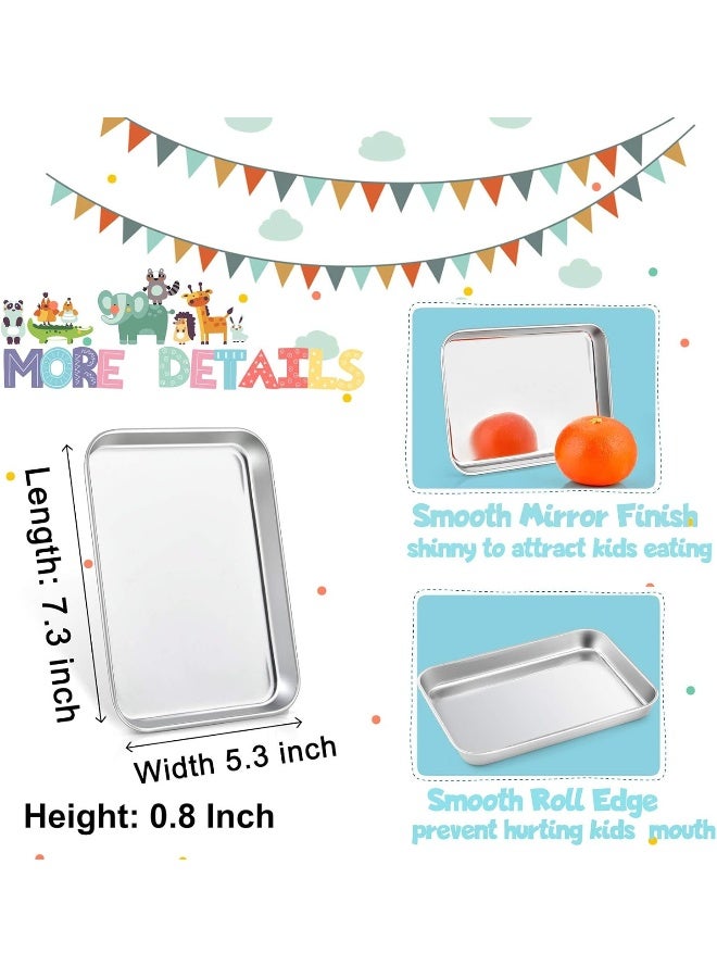 TeamFar Kids Plates Set of 6, Stainless Steel Toddler Plates - Image 2