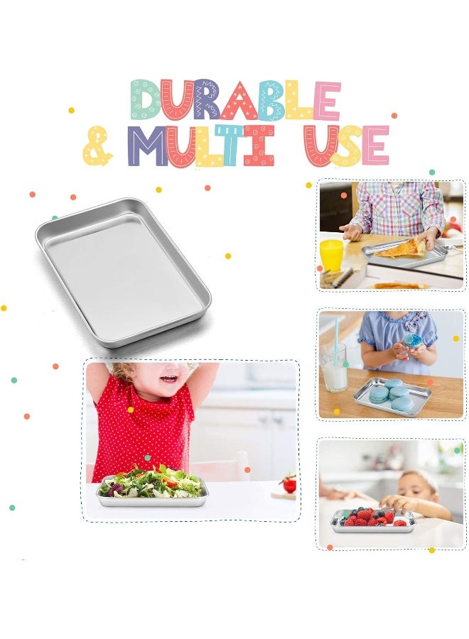 TeamFar Kids Plates Set of 6, Stainless Steel Toddler Plates - Image 4