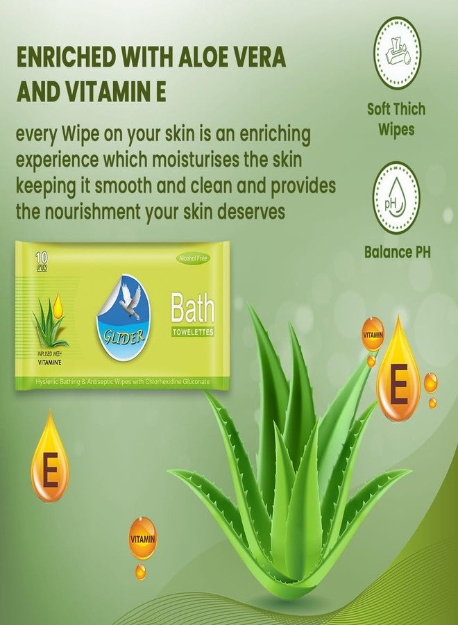 جلايدر مناديل استحمام جلايدر بيد | 9 عبوات | 90 منديلًا | غنية بالألوفيرا وفيتامين هـ | مناديل تنظيف كبيرة الحجم، لا تحتاج إلى شطف، للبالغين وكبار السن - Image 5