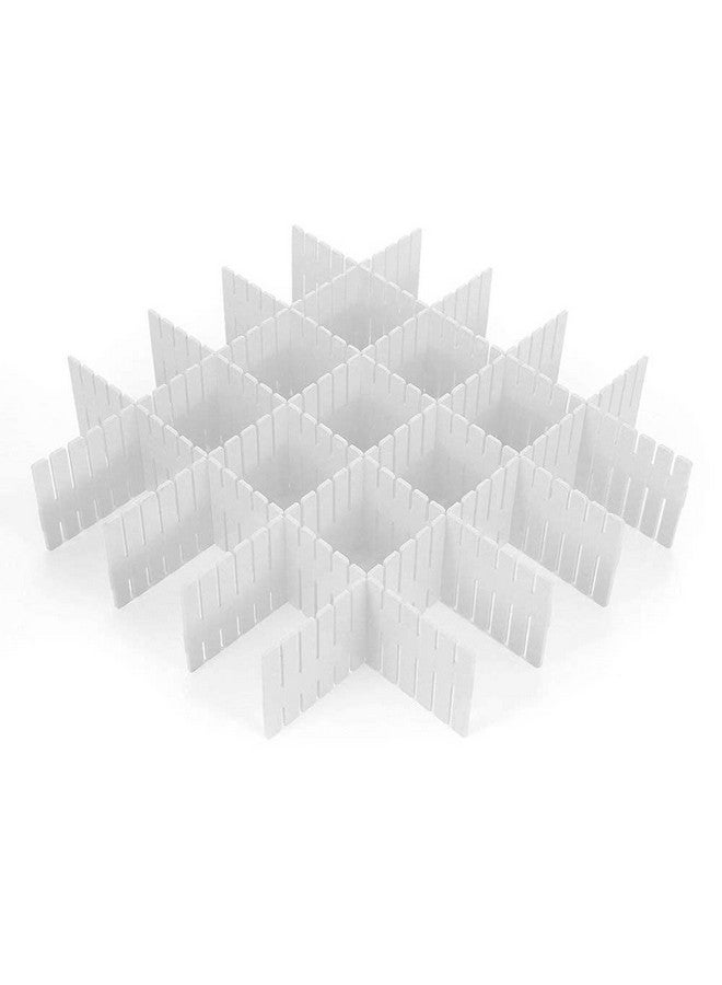 LEAWALL LEAWALL 8 Pcs Adjustable Stretchable Interlocking Drawer Clapboard Divider/Grid Closet Sorting Partition/Plastic Strips Separators Cabinet Storage Box Socks/Makeup (White) Drawer Organizers  - Image 2