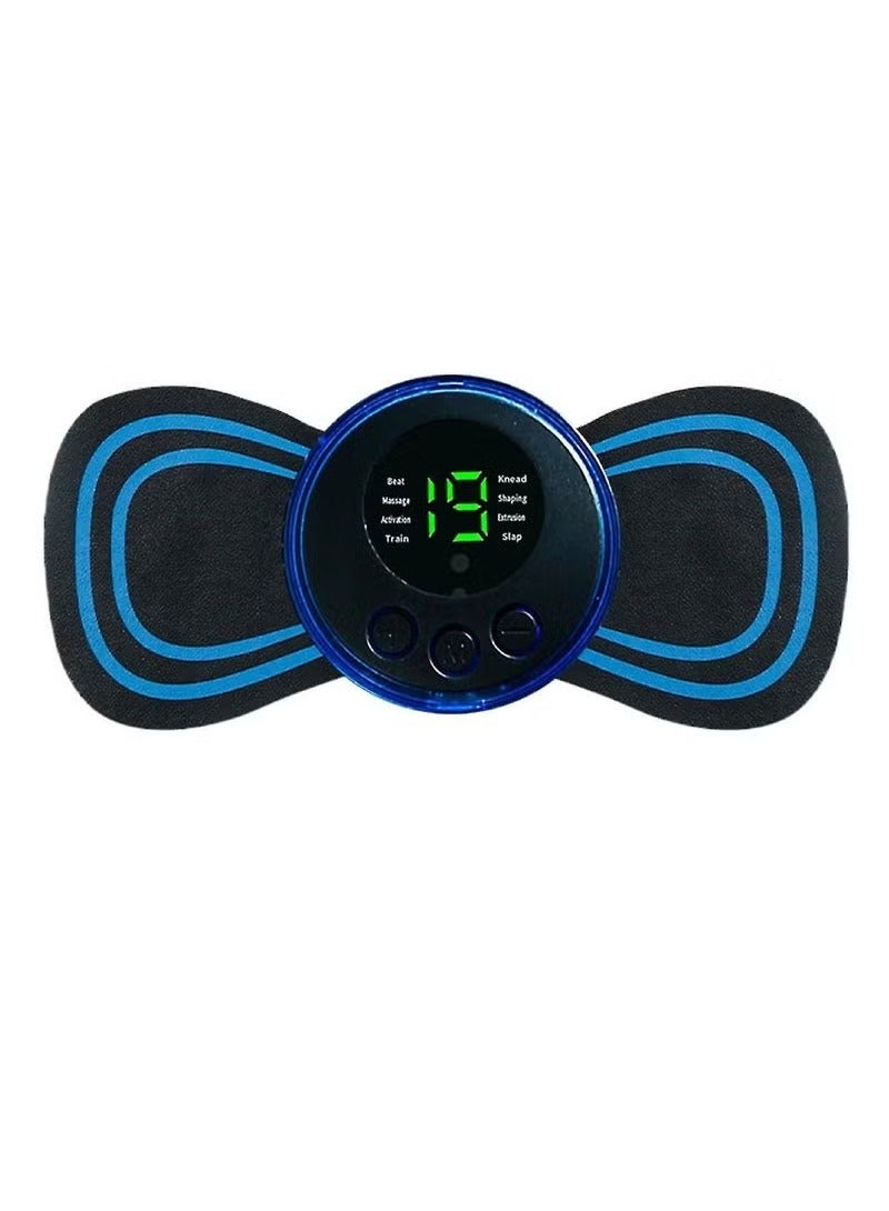 Pack of 2 Mini EMS Lymphatic Drainage Massager Pads | Portable Electric Pulse Massage Device for Arms, Neck, Back, Waist, Legs & Shoulder Relief | Muscle Stimulator for Blood Circulation & Pain Relaxation | Wireless Lightweight Therapy Pads