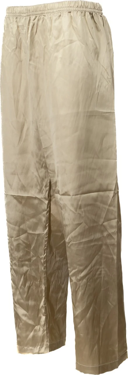 اوبلاند Men's Satin Fabric Pajama Pants Solid Color Elastic Waist No Pocket Wide Leg Relaxed Cut