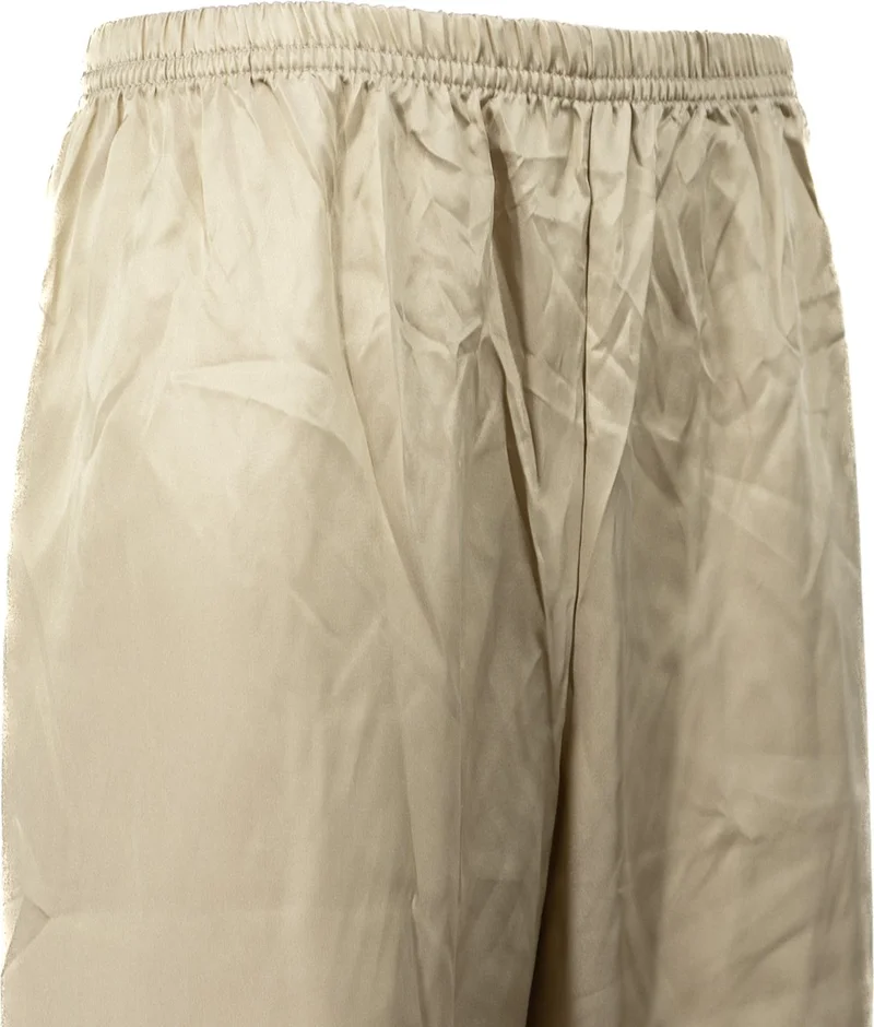 اوبلاند Men's Satin Fabric Pajama Pants Solid Color Elastic Waist No Pocket Wide Leg Relaxed Cut