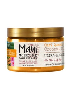 MAUI MOISTURE Curl Quench + Coconut Oil Ultra-Hold Gel, for Curly Hair Styling, Vegan, No Drying Alcohols, Paraben Free, Silicone Free, 12 Ounce  - Image 1