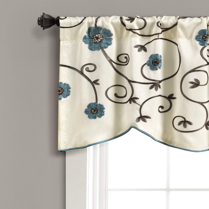 لاش ديكور ديكور رويال حديقة رويال فاليانس نافذة المطبخ ستارة المطبخ (عزباء) 42 و × 18 "" لتر أزرق  - Image 2