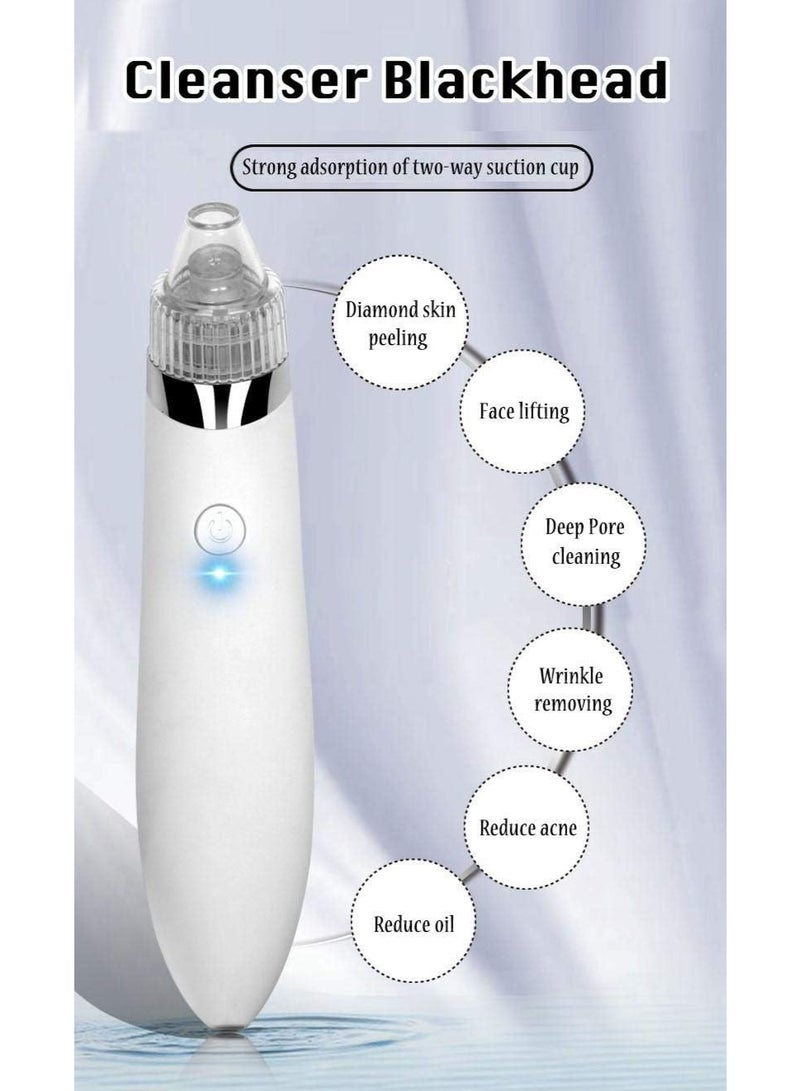 Blackhead Vacuum Cleaner Suction Remover Diamond Dermabrasion Facial Pores Cleaner  Charge Dead Skin Remover - Image 3