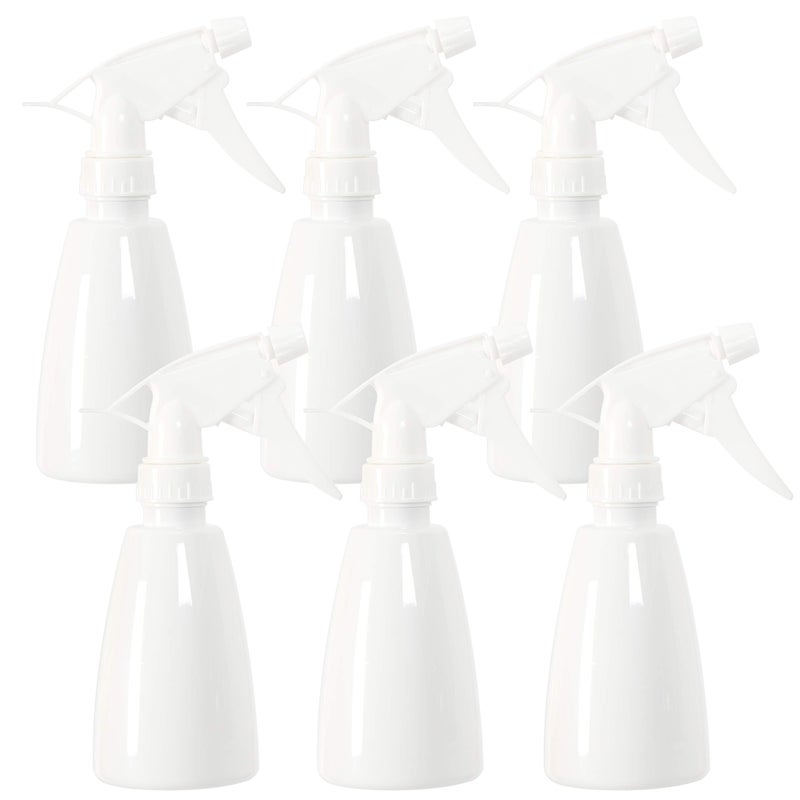 Youngever 6 Pack Empty Plastic Spray Bottles, White Spray Bottles for Hair and Cleaning Solutions (8 Ounce) - Image 1