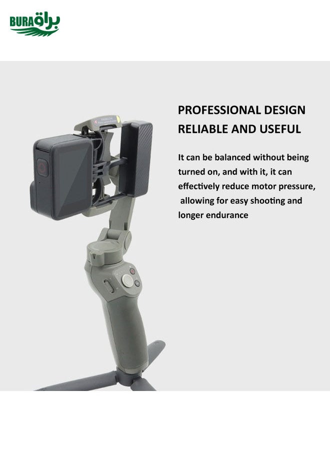 BURAQ - Universal Phone Gimbal to Sports Camera Adapter For DJI OSMO 6 / 5 / 4 / 3 to Gopro DJI Action 4(Black) - Image 1