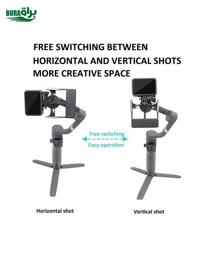 BURAQ - Universal Phone Gimbal to Sports Camera Adapter For DJI OSMO 6 / 5 / 4 / 3 to Gopro DJI Action 4(Black) - Image 1