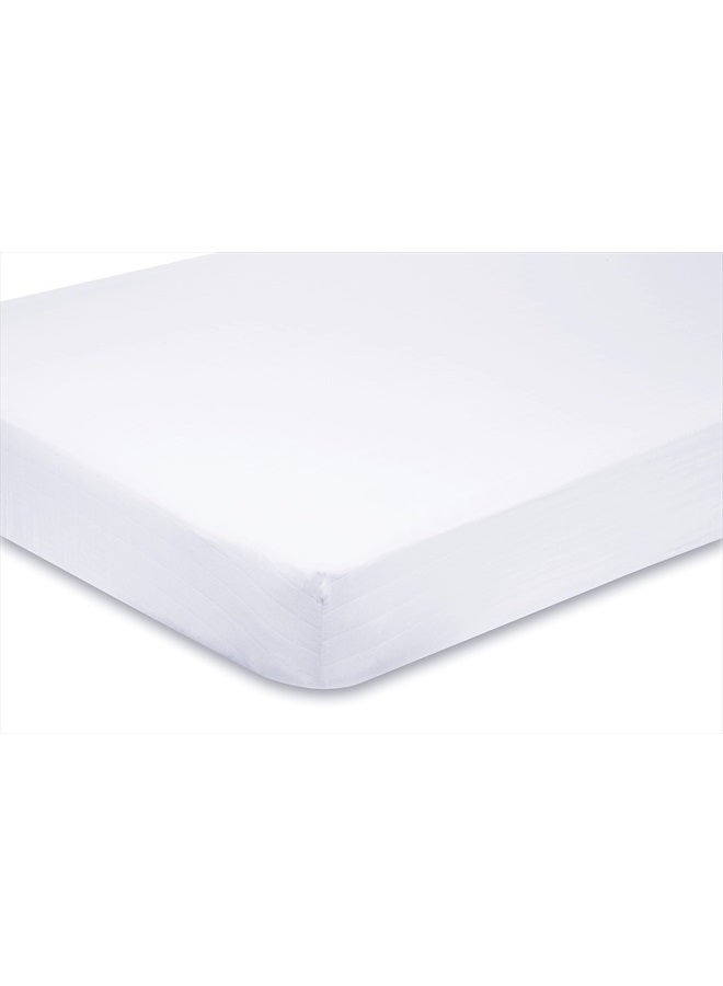 aden + anais Essentials Classic Crib Sheet, 100% Cotton Muslin, Super Soft, Breathable, Tailored Snug Fit, Solid White - Image 4