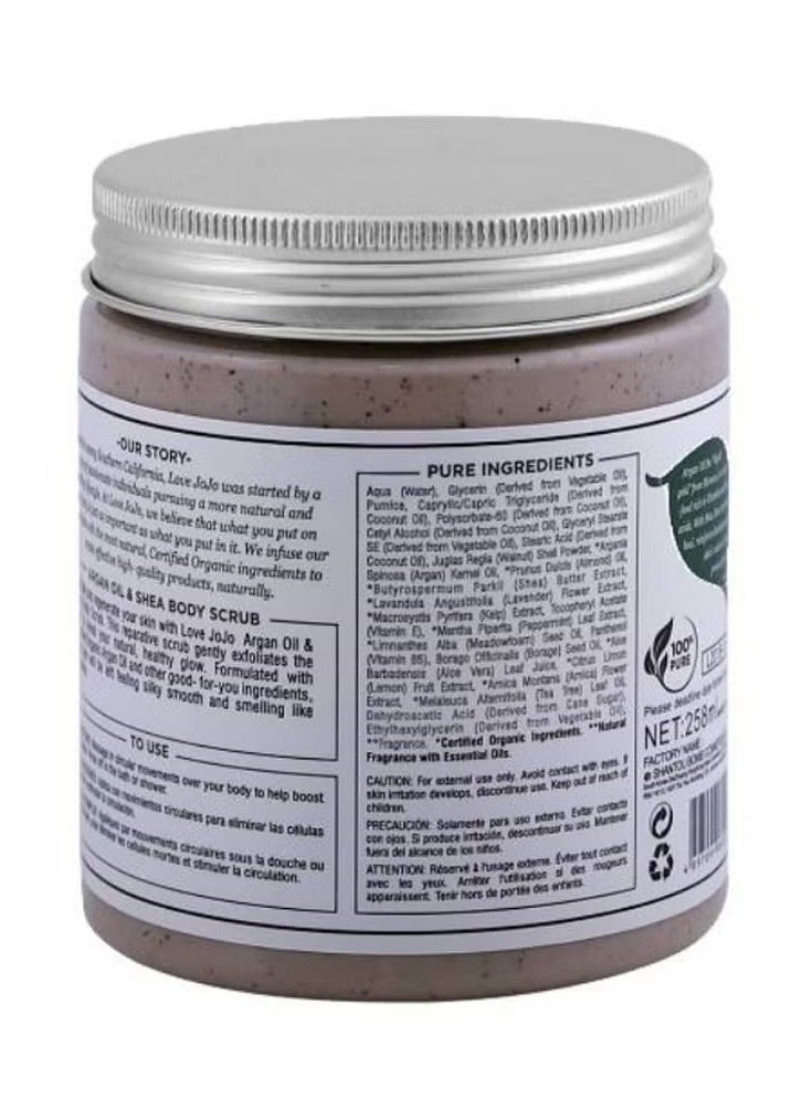 Love JoJo Argan Oil & Shea Reviving Body Scrub Grey 258ml  - Image 2