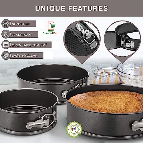 Curated Cart Premium Cake Making Set - Combo Carbon Steel Cake Baking Tins and Moulds for Microwave, OTG Oven and Dishwasher Safe (Heart & Square Tins + Mould) - Image 4